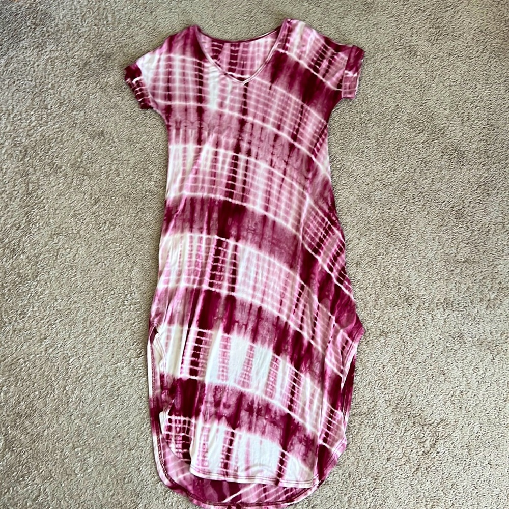 Long Tie-Dye Split Summer Dress | Maternity | Stretchy & Flowy | Size Small